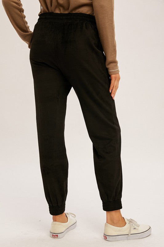 Suede Joggers