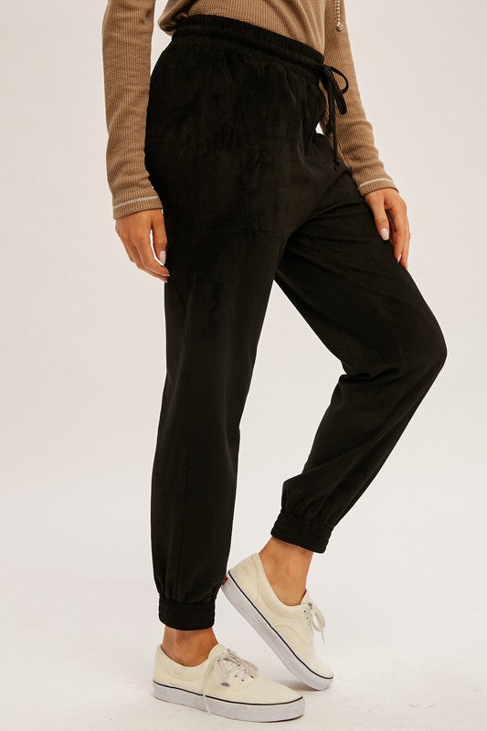 Suede Joggers