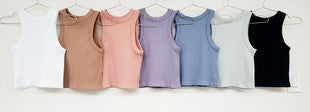Ribbed high neck tank