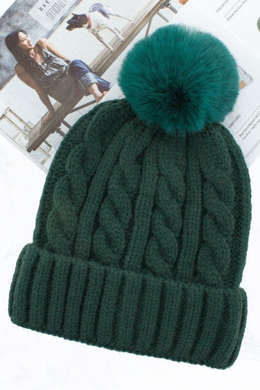 Cable knit beanie