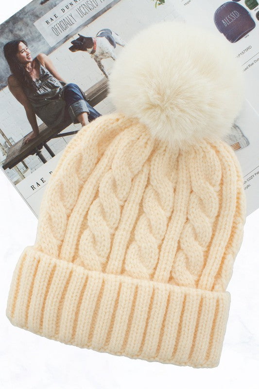 Cable knit beanie