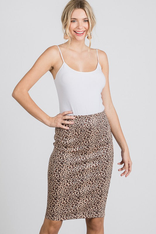 Leopard Pencil Skirt