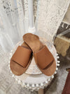 Nude & Tan Slide Sandals