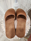 Nude & Tan Slide Sandals