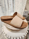 Nude & Tan Slide Sandals