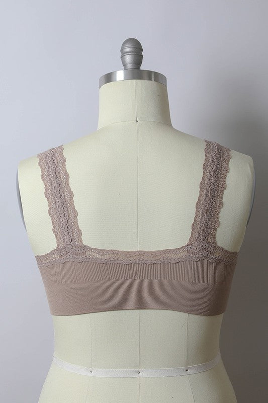 Lace Trim Plus Bralette