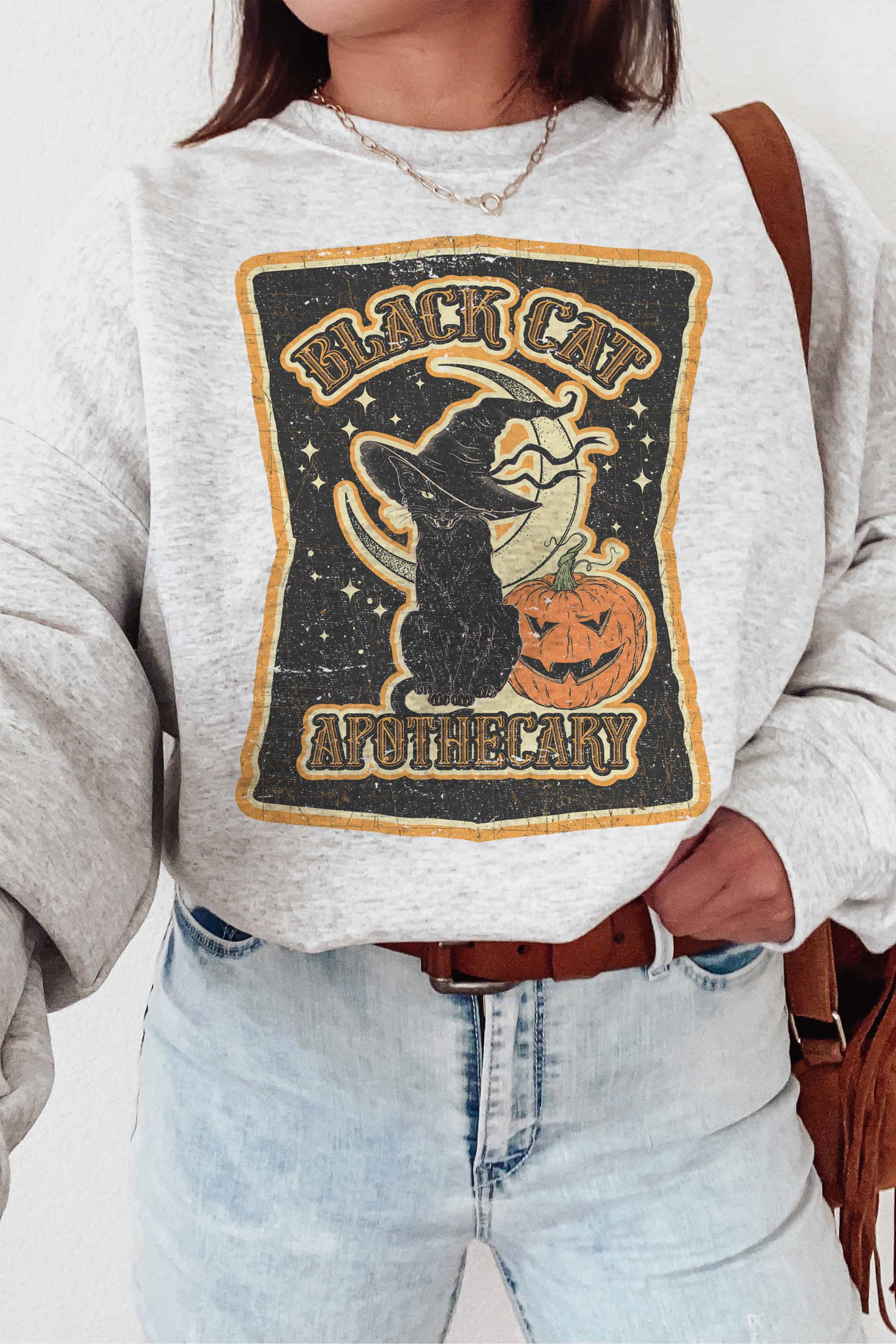Black cat apothecary sweatshirt