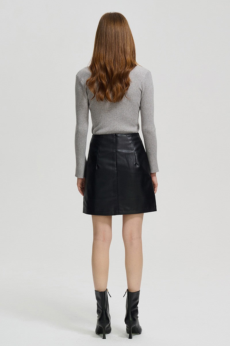 Rivi Faux Leather Skirt