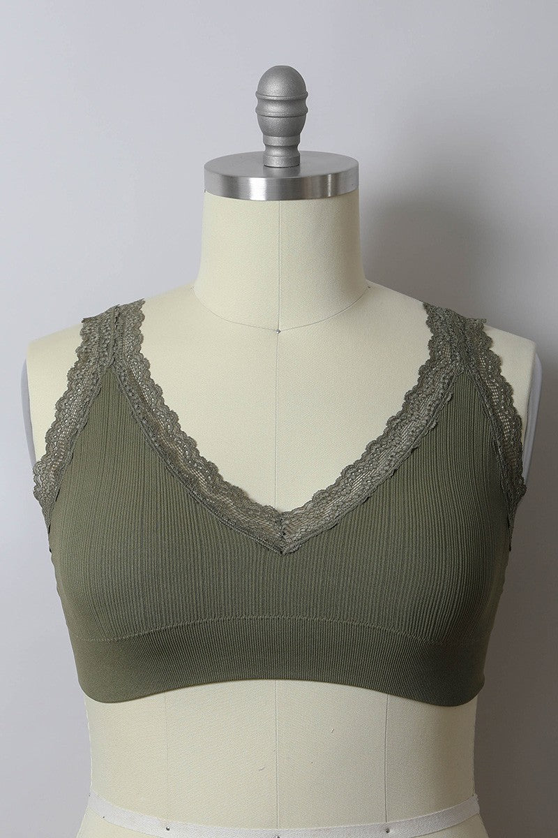 Lace Trim Plus Bralette