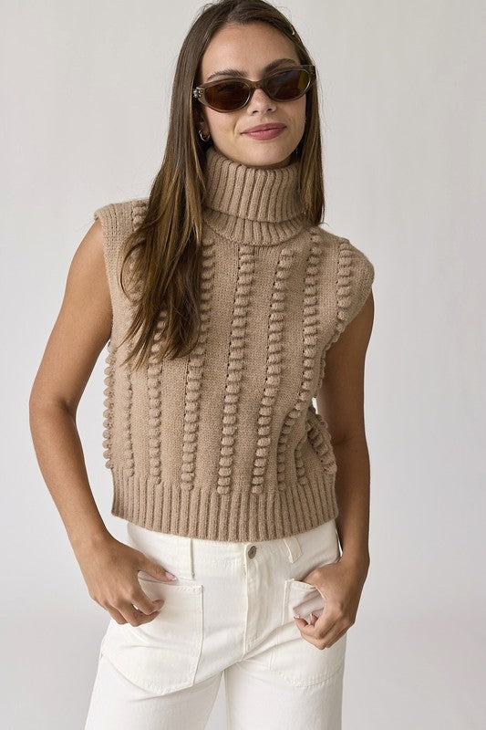 Textured Turtleneck Vest