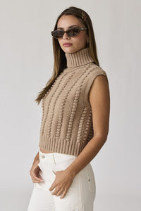 Textured Turtleneck Vest