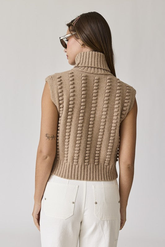 Textured Turtleneck Vest