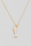Pave Champagne Flute Necklace