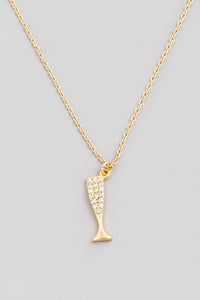 Pave Champagne Flute Necklace