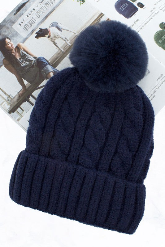Cable knit beanie