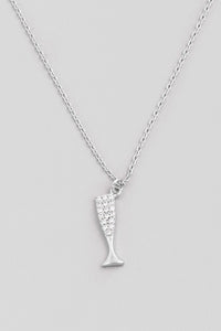 Pave Champagne Flute Necklace