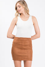 Load image into Gallery viewer, Cognac Suede Skirt
