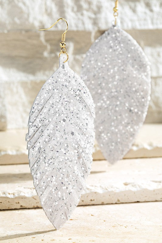 White Bone Feather Earrings with Pave Caps – Huff Harrington